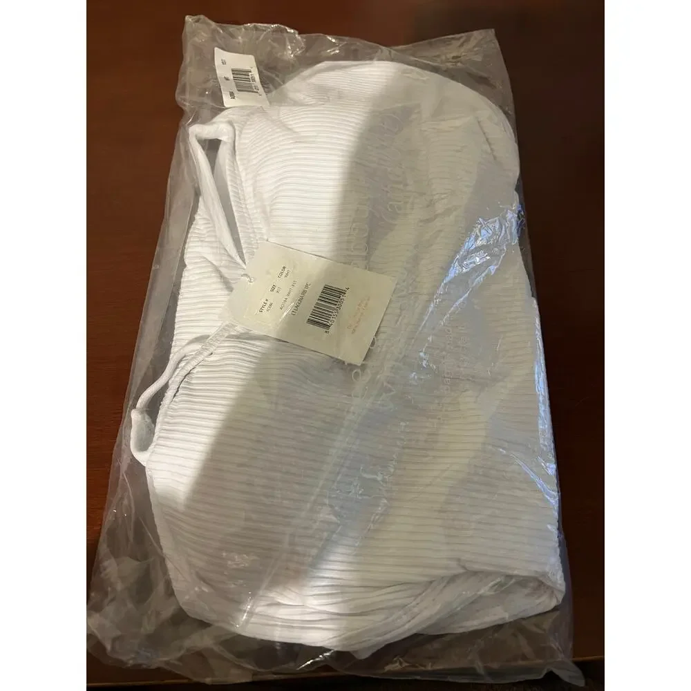 NWT Andie Women's The Laguna Ribbed Open Back One Piece Swimsuit White Size XST